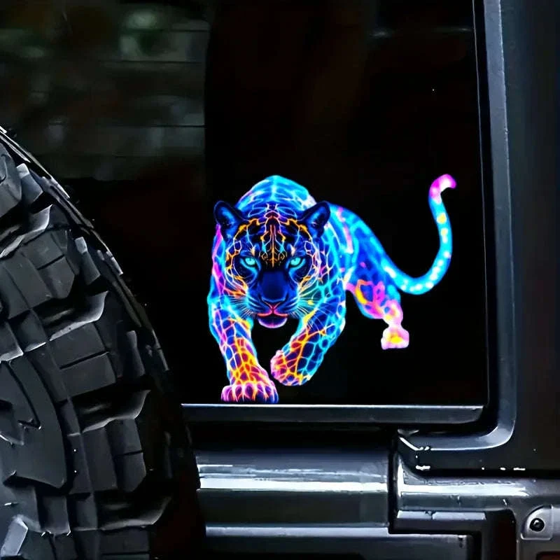 Neon Leopard Motorcycle Sticker for Bold Custom Style - Image 2