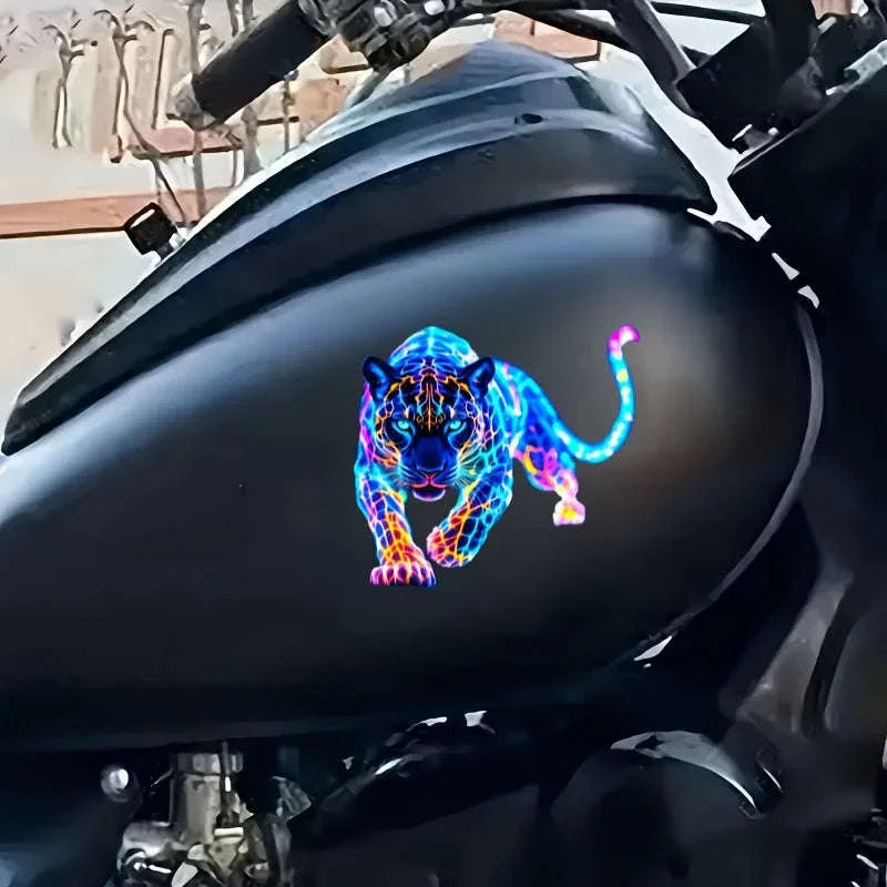 Neon Leopard Motorcycle Sticker for Bold Custom Style - Image 3