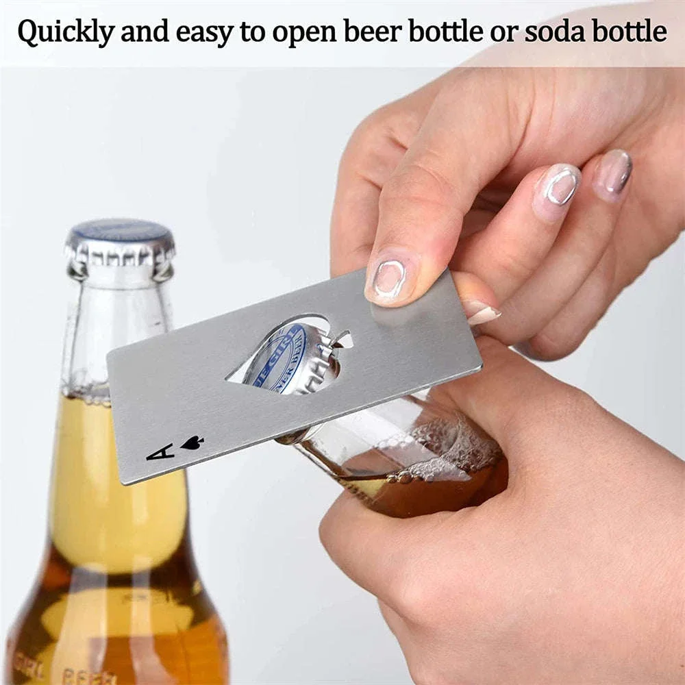 Poker Card Bottle Opener – Slim Wallet Size Metal Opener - Image 11