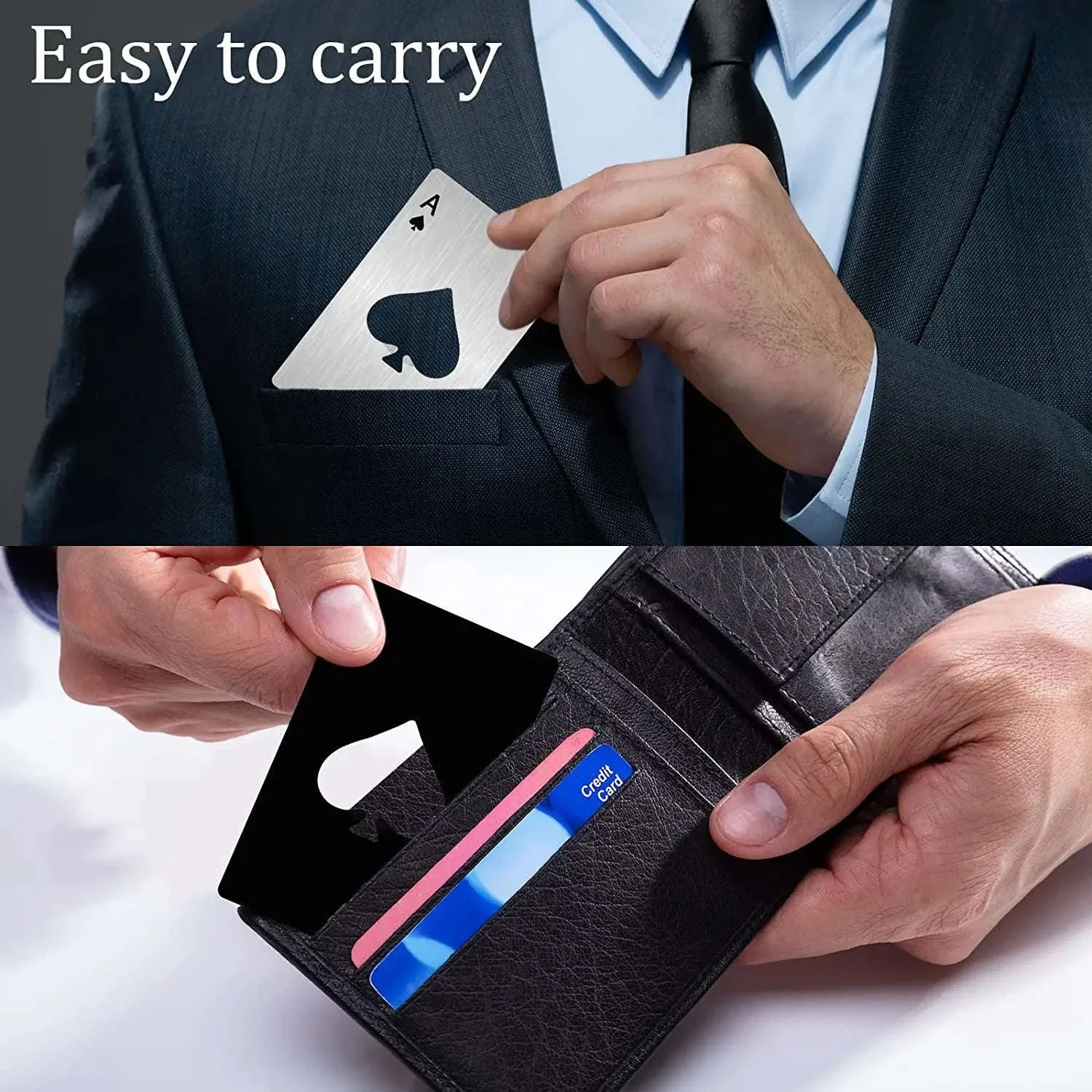 Poker Card Bottle Opener – Slim Wallet Size Metal Opener - Image 6