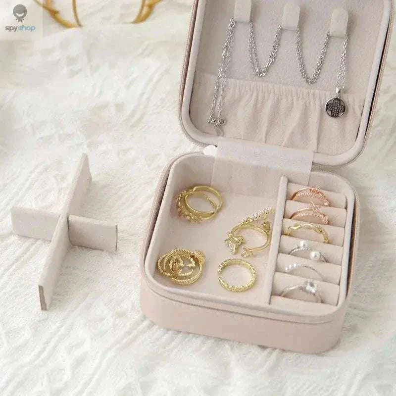 Single-Layer Travel Leather Jewelry Box for Organized Storage - Image 11