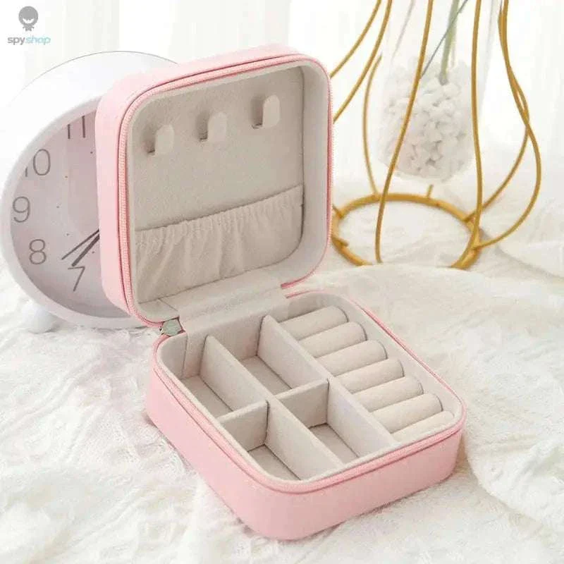 Single-Layer Travel Leather Jewelry Box for Organized Storage - Image 5