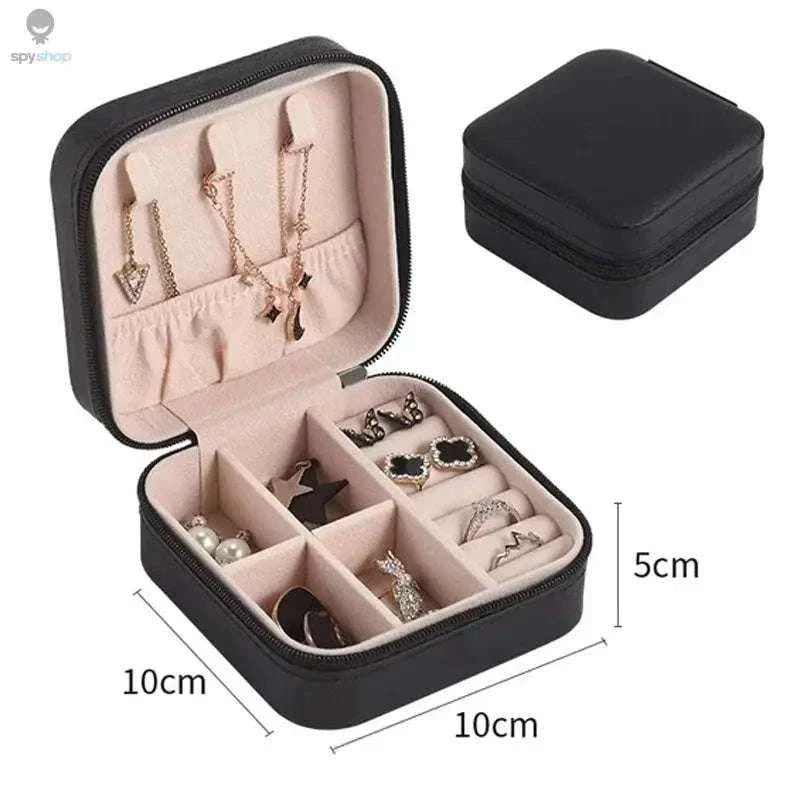 Single-Layer Travel Leather Jewelry Box for Organized Storage - Image 9