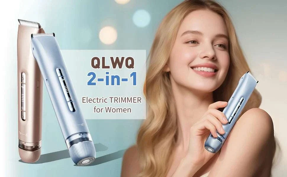 2-in-1 Bikini Trimmer for Women Dual Head Electric Shaver Wet & Dry - Image 7