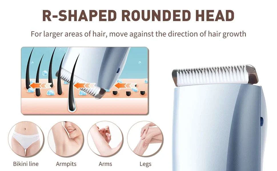 2-in-1 Bikini Trimmer for Women Dual Head Electric Shaver Wet & Dry - Image 8