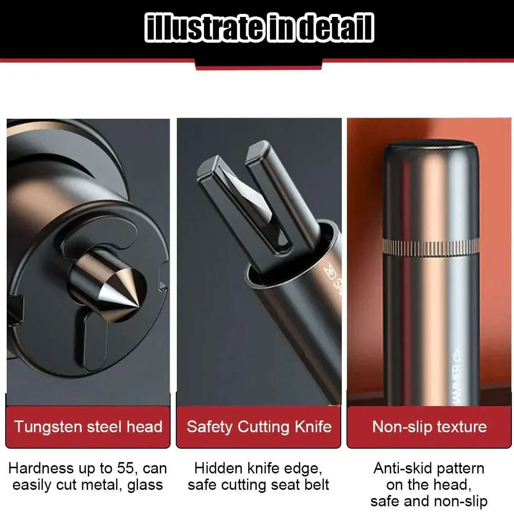 2-in-1 Car Emergency Window Breaker and Seat Belt Cutter - Image 9
