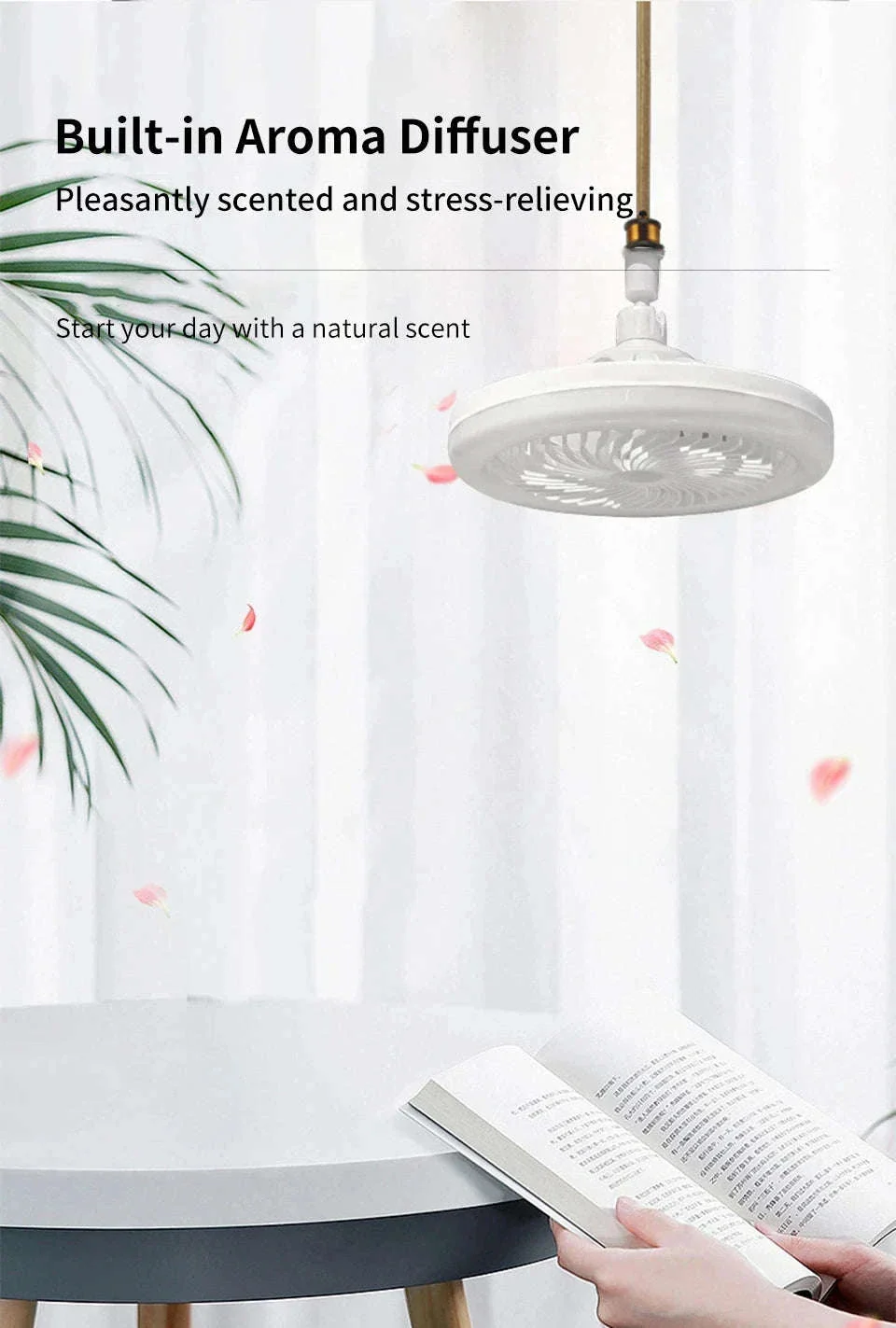 2-in-1 Ceiling Fan Lamp with Dimmable LED and Remote - Image 17