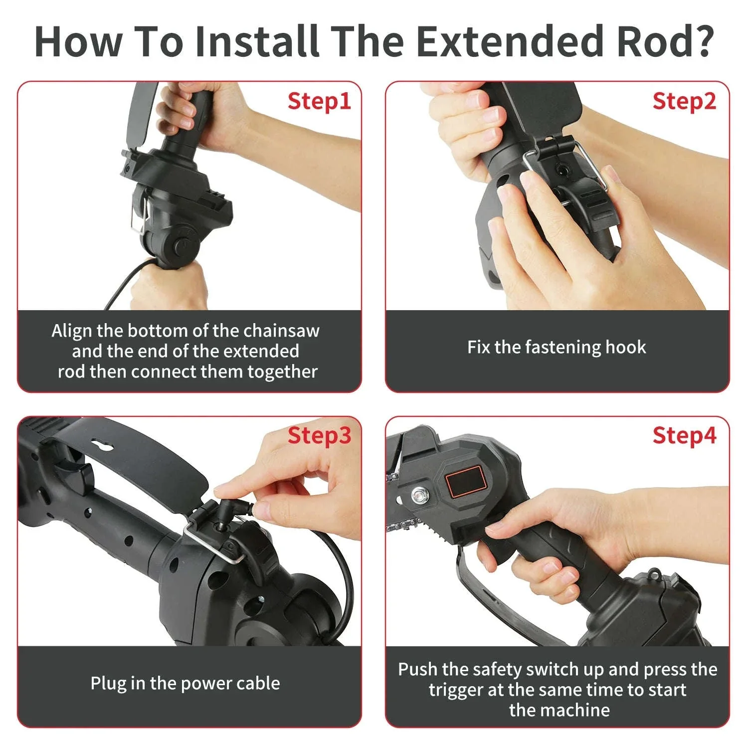 2-in-1 Cordless Pole Chainsaw with 2.25m Reach - Image 20