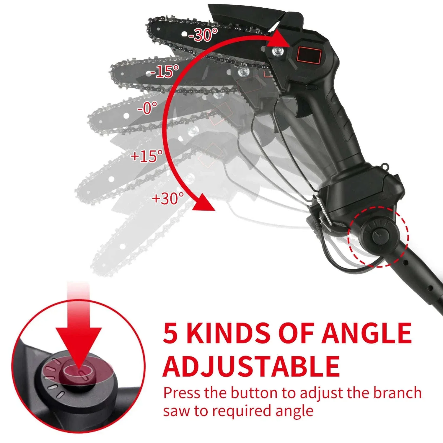 2-in-1 Cordless Pole Chainsaw with 2.25m Reach - Image 6