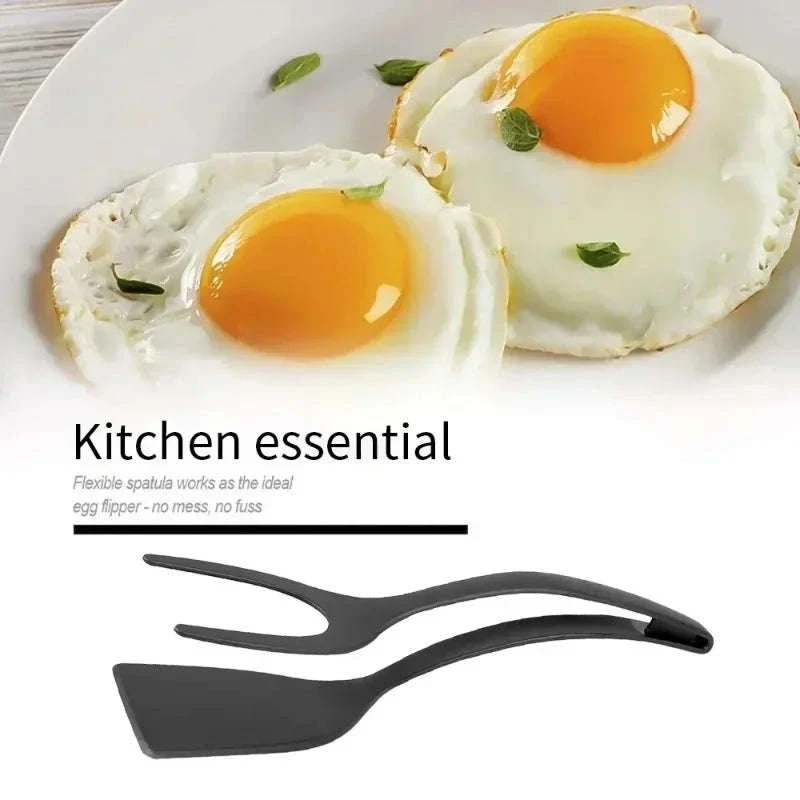 2 in 1 Nylon Grip Flip Tongs with Spatula - Image 2
