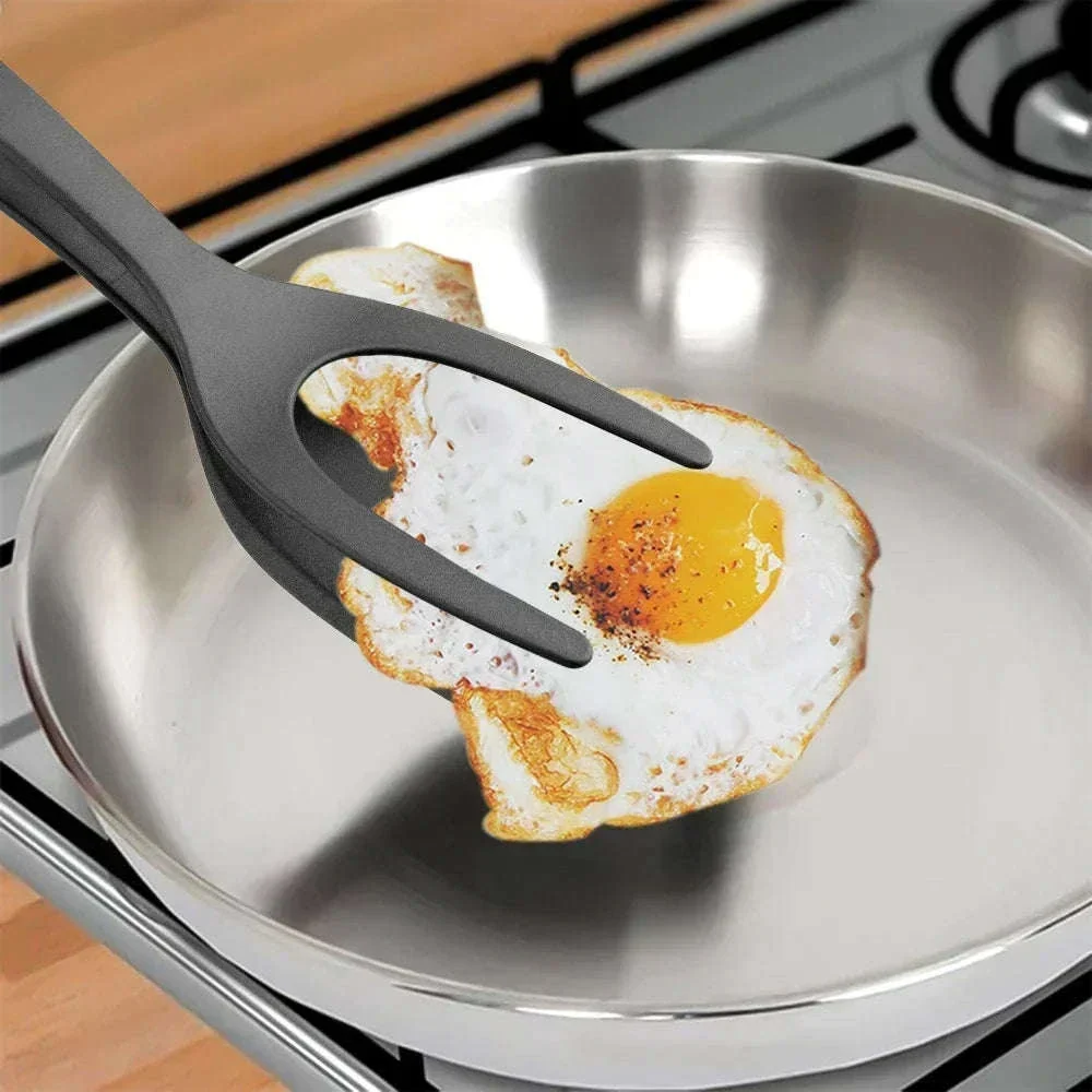 2 in 1 Nylon Grip Flip Tongs with Spatula - Image 8