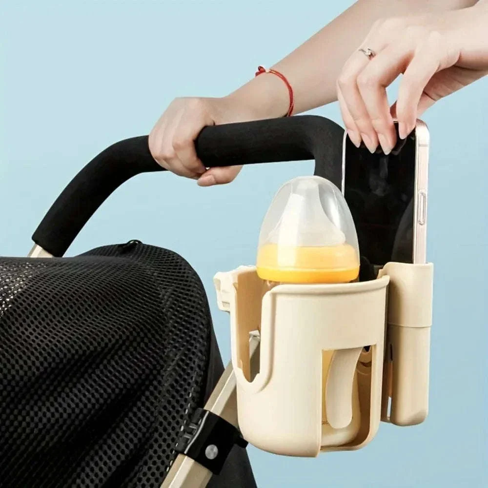 Universal Stroller Cup Holder with Phone Mount 2-in-1