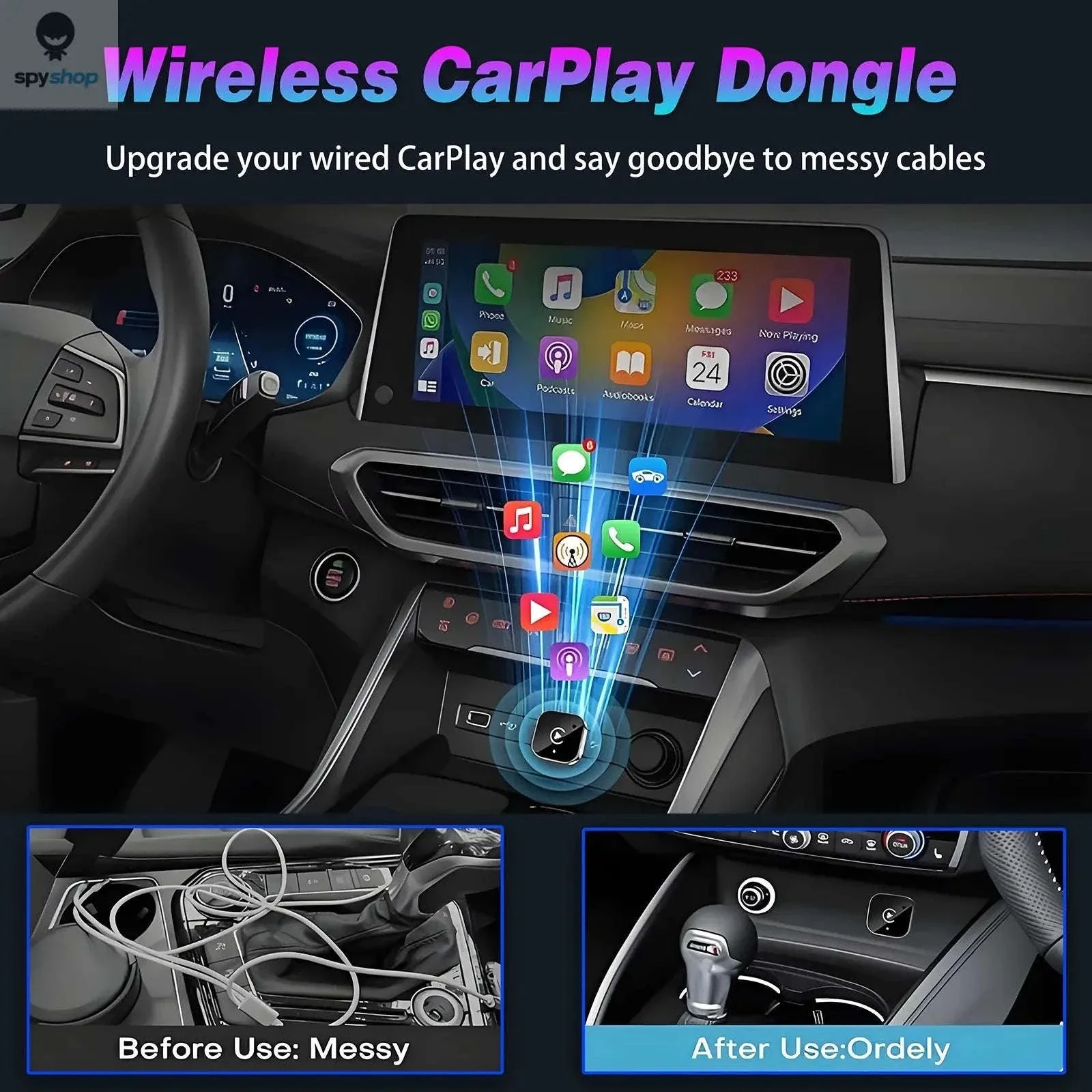 2-in-1 Wireless CarPlay Adapter for Plug-and-Play Driving - Image 8