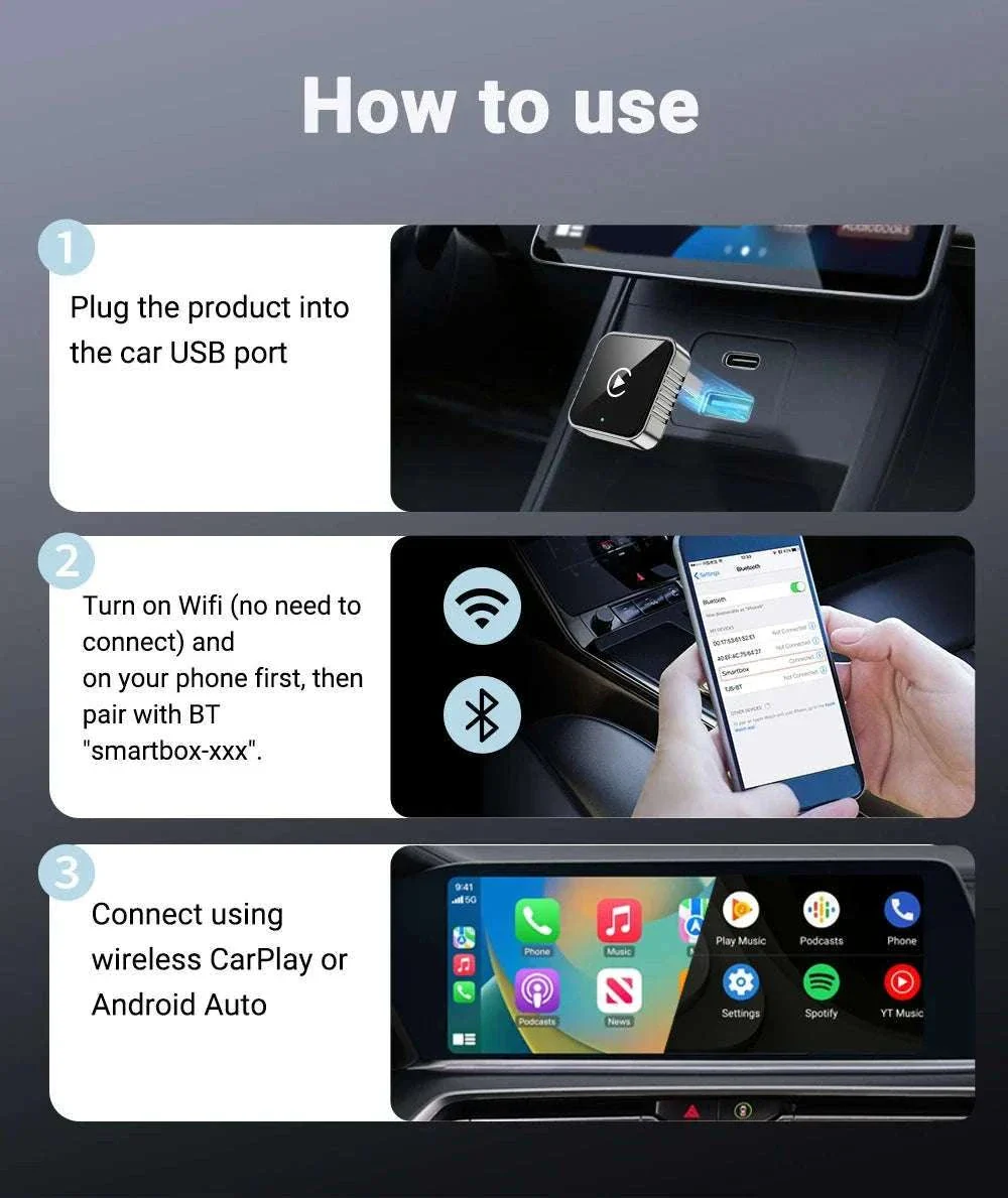 2-in-1 Wireless CarPlay and Android Auto Adapter - Image 18