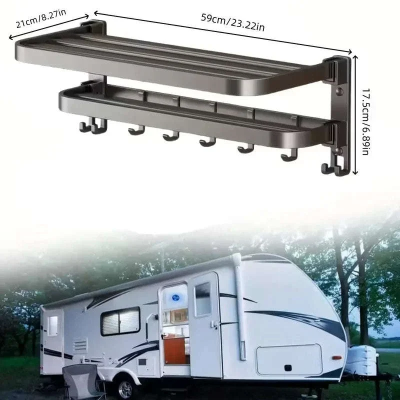 2-Layer Foldable Wall-Mounted Towel Rack - Image 14