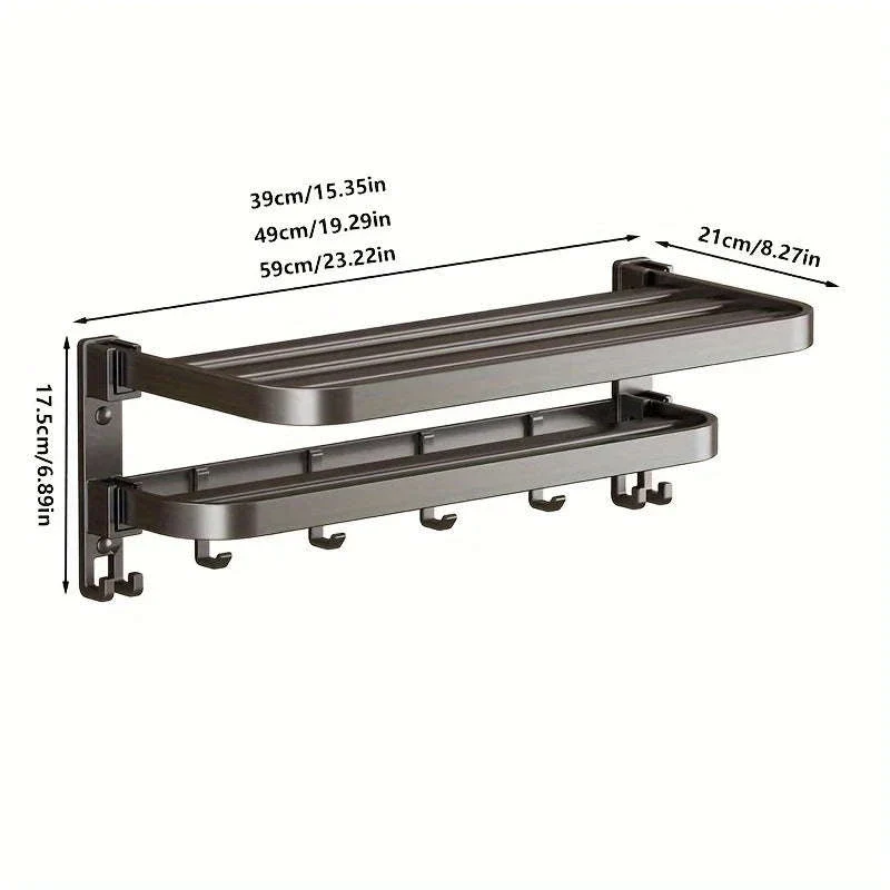 2-Layer Foldable Wall-Mounted Towel Rack - Image 6