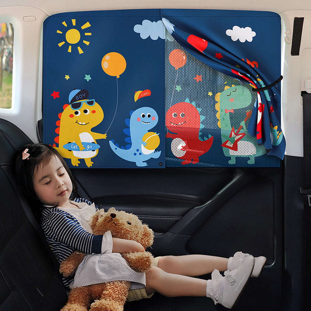 2-Layer Telescopic Car Window Shade with Magnetic Mesh Net - Image 7