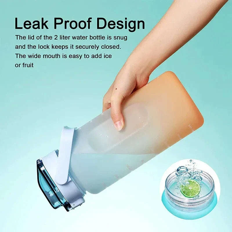 2 Liter Sports Water Bottle with Leak-Proof Straw Lid - Image 10