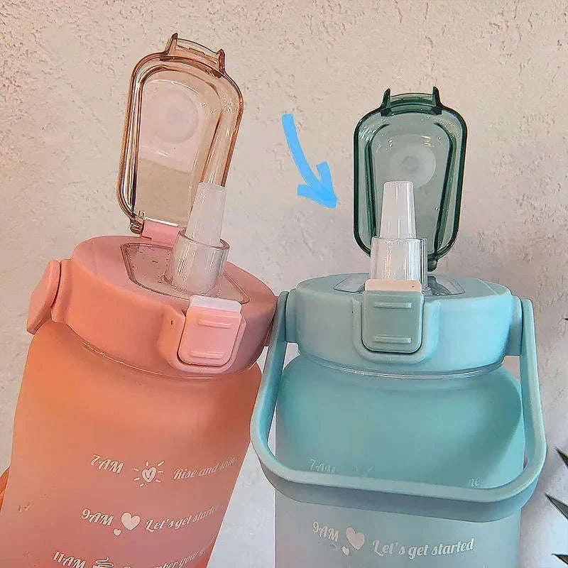 2 Liter Sports Water Bottle with Leak-Proof Straw Lid - Image 14