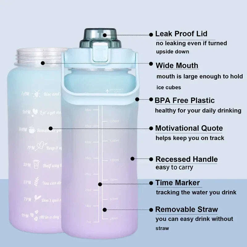 2 Liter Sports Water Bottle with Leak-Proof Straw Lid - Image 6
