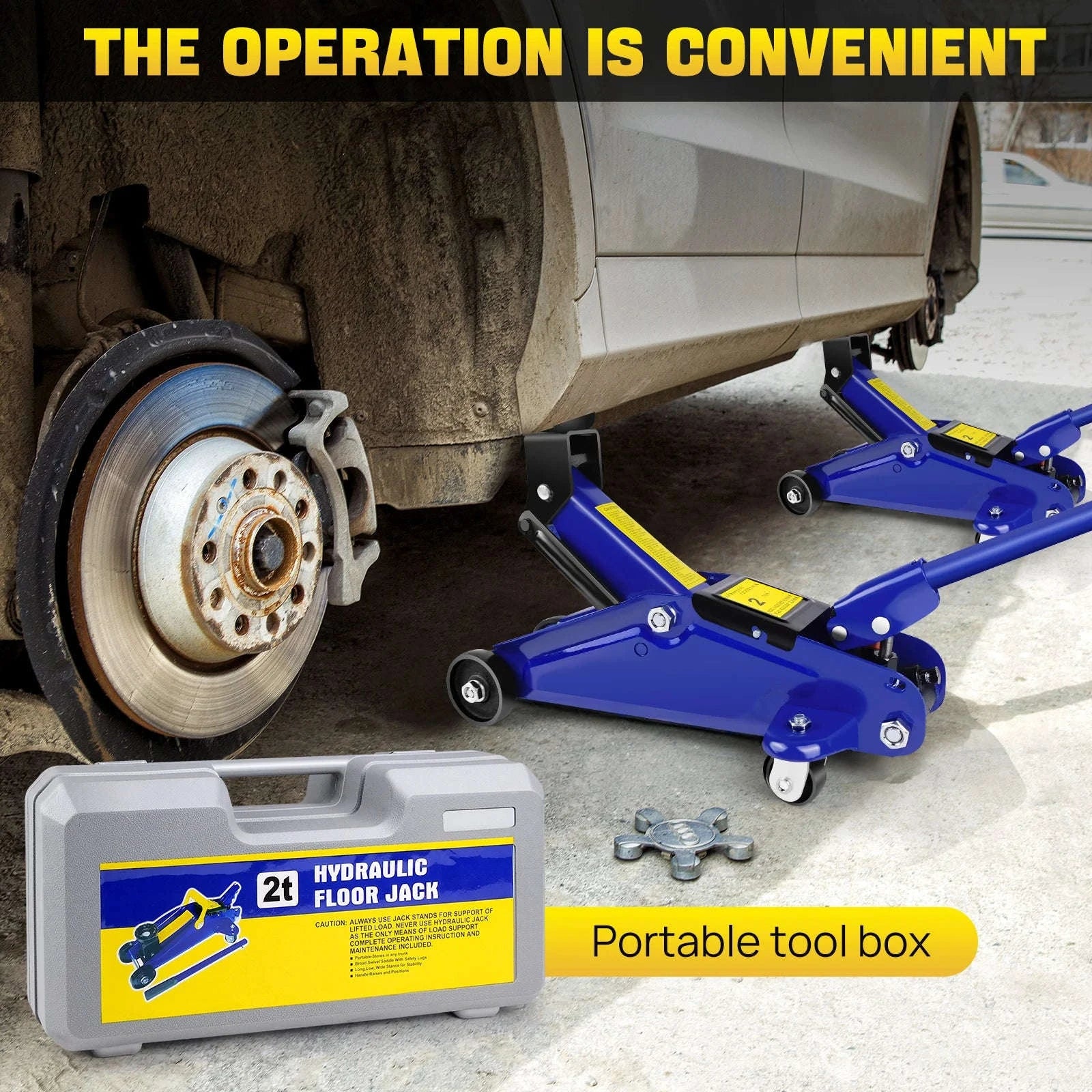2 Ton Hydraulic Floor Jack & Stand Combo for Garage Repairs - Image 7