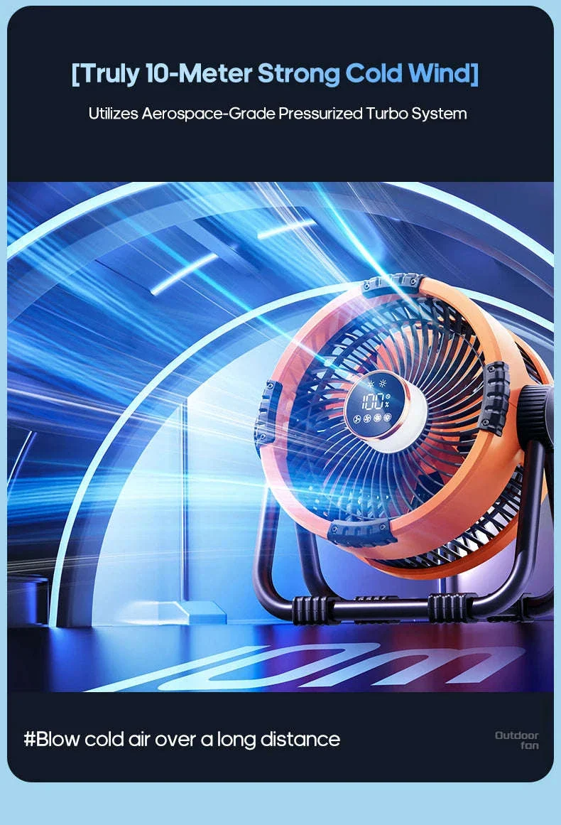 20000mAh Outdoor Camping Fan with LED Light and Remote Control - Image 12
