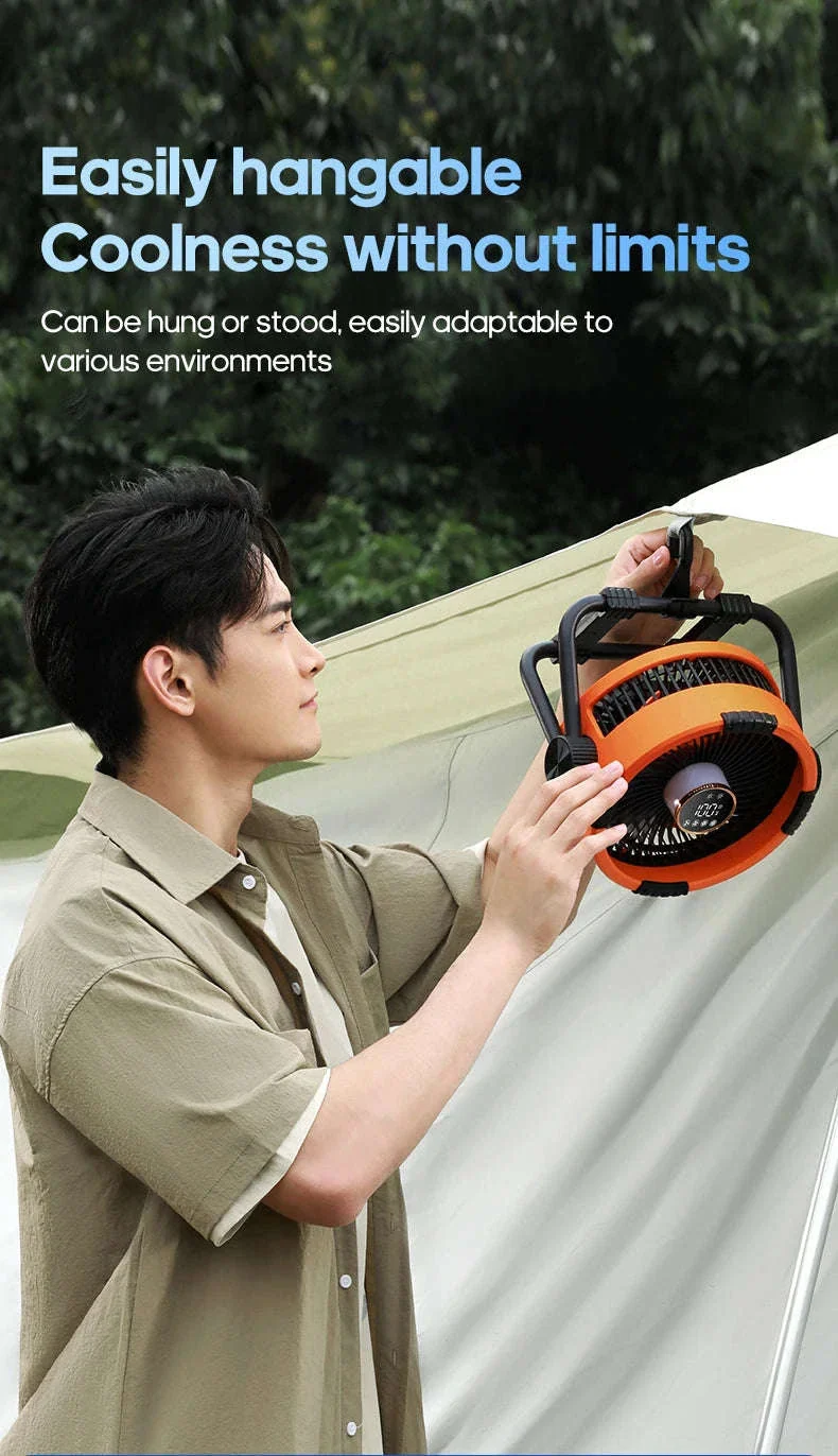 20000mAh Outdoor Camping Fan with LED Light and Remote Control - Image 20