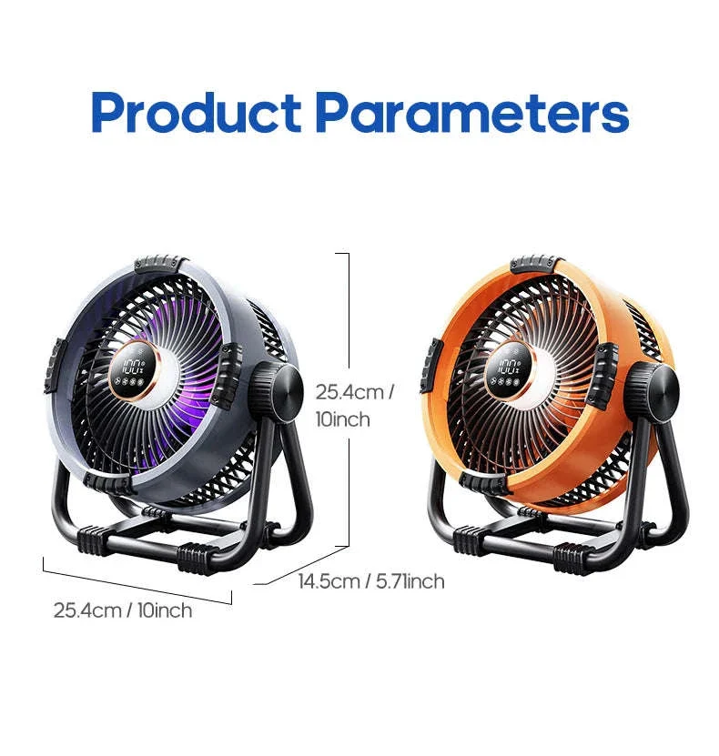 20000mAh Outdoor Camping Fan with LED Light and Remote Control - Image 25