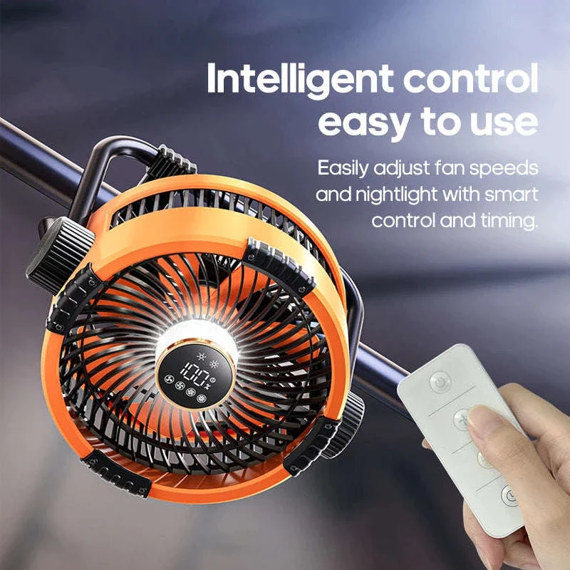 20000mAh Outdoor Camping Fan with LED Light and Remote Control - Image 3