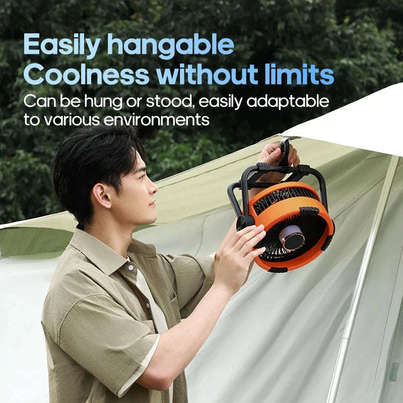 20000mAh Outdoor Camping Fan with LED Light and Remote Control - Image 4