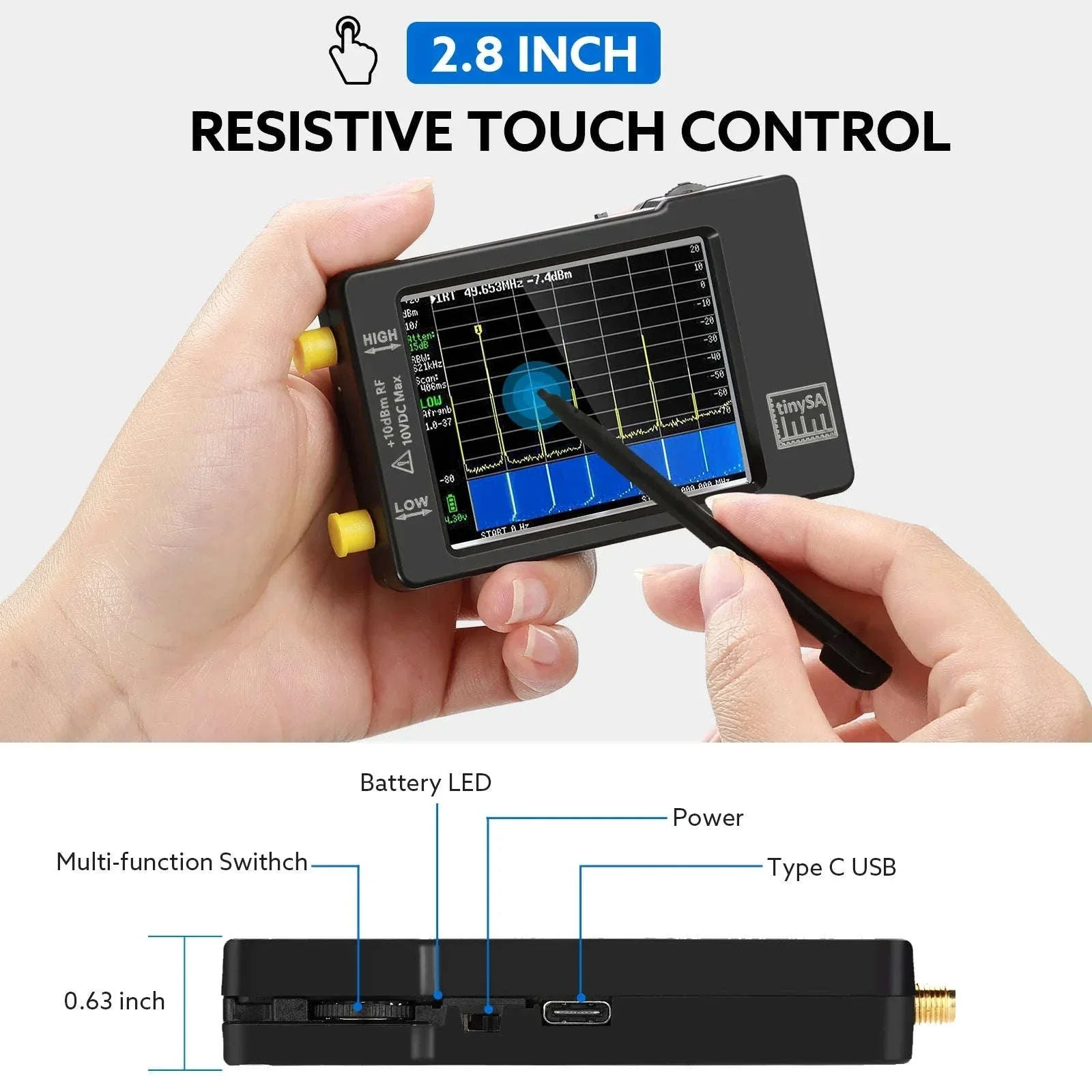 Tiny Spectrum Analyzer ULTRA Handheld RF Analyzer with 4" Display - Image 9