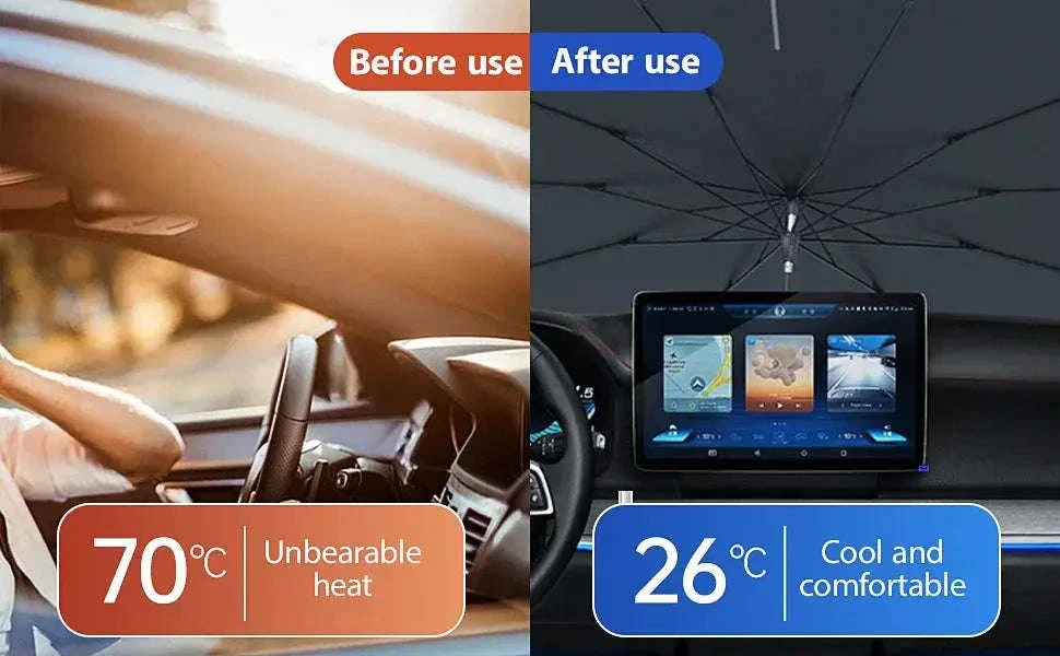 Car Windshield Sunshade Umbrella for UV Protection and Heat Reduction - Image 11