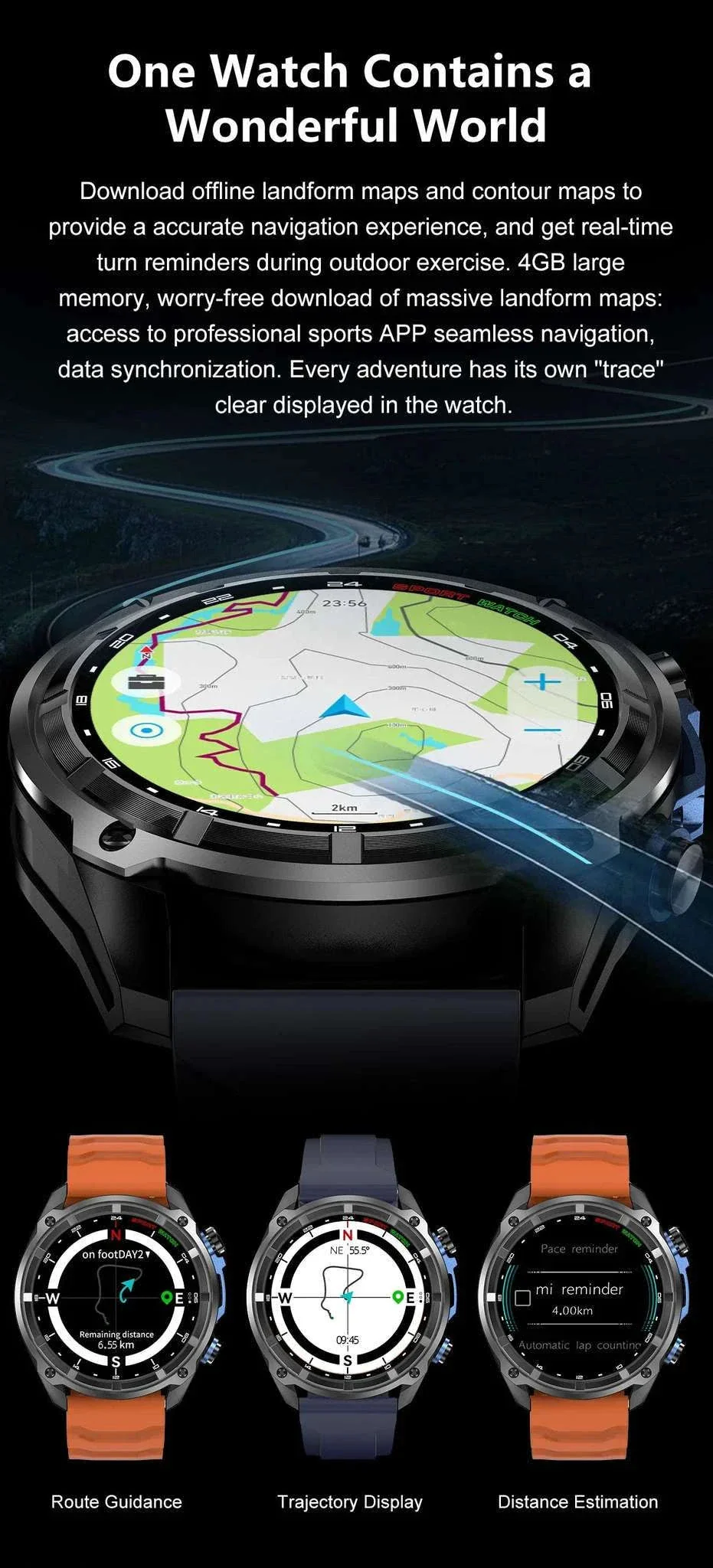 GPS Smartwatch with Offline Maps, AMOLED Display & 4GB Memory - Image 15