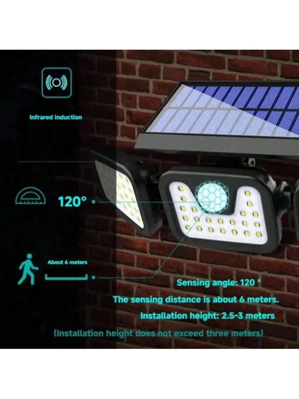 Solar Security Lights Outdoor with 270° Detection, 74 LEDs - Image 4