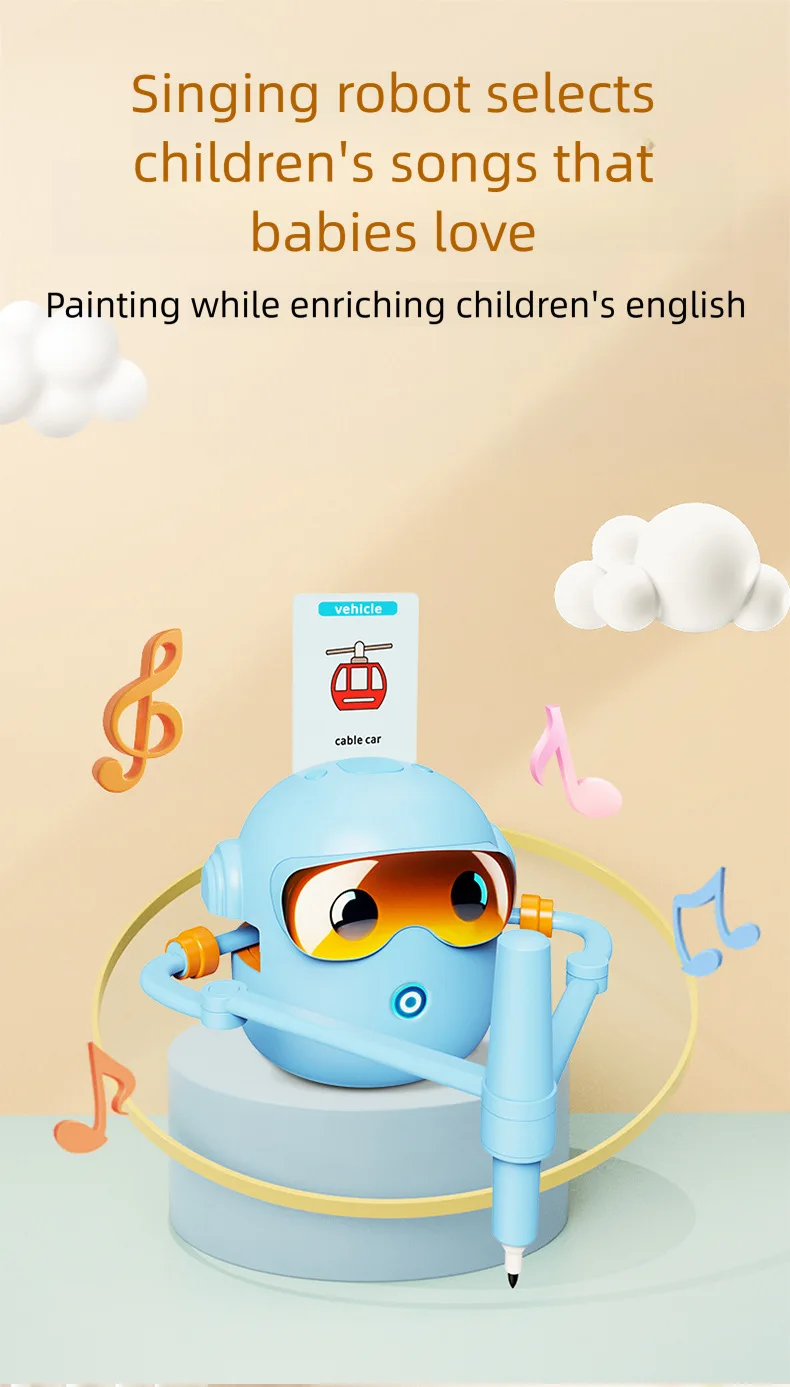 Interactive Drawing Robot for Kids with 100 Cards and Pens - Image 10