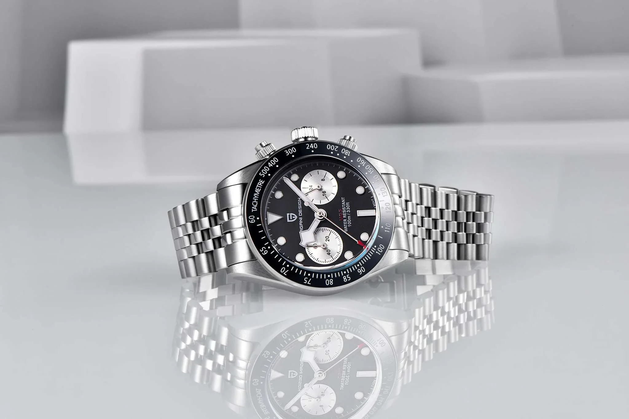 Pagani Design BB Panda Chronograph Watch Stainless Steel 100M - Image 10