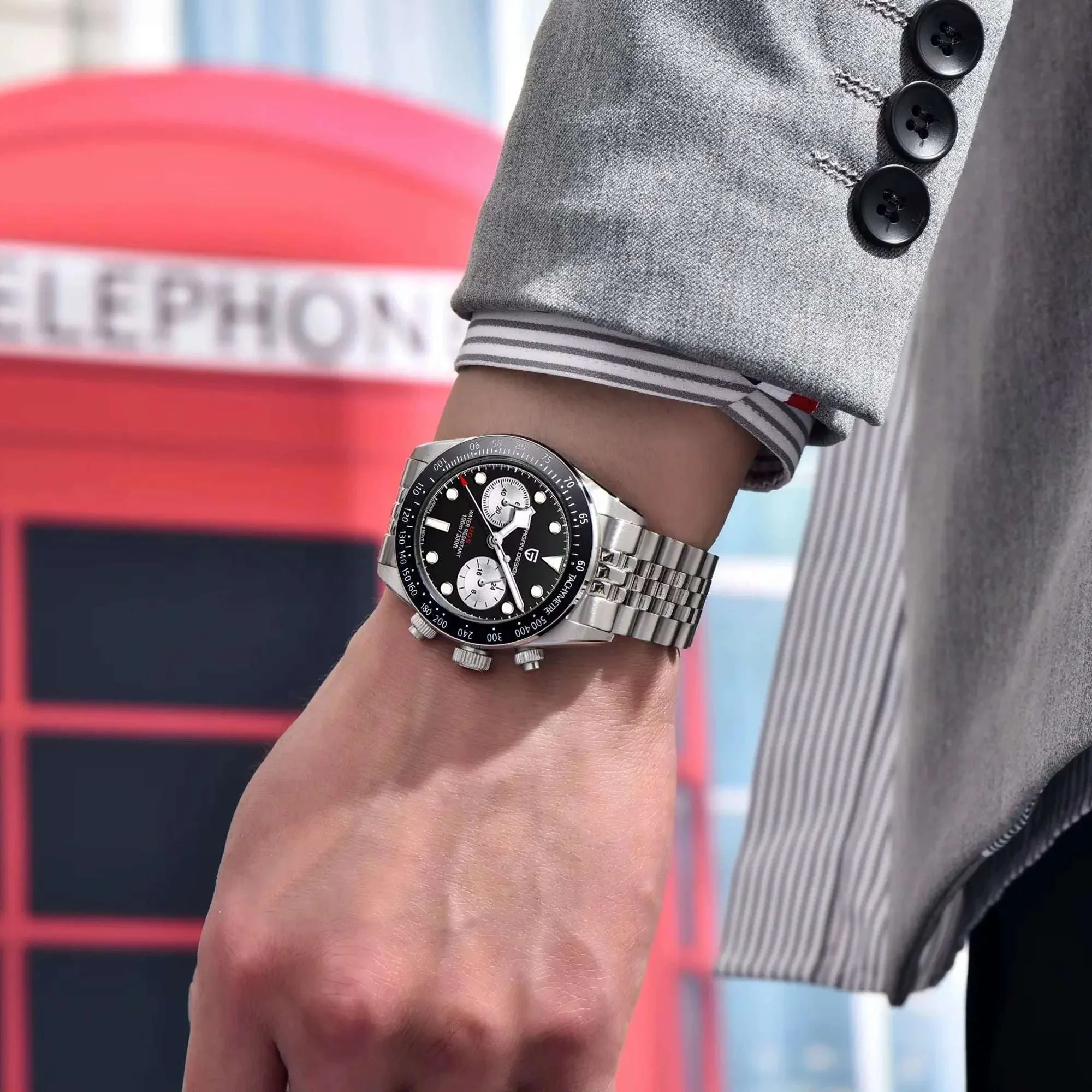 Pagani Design BB Panda Chronograph Watch Stainless Steel 100M - Image 2