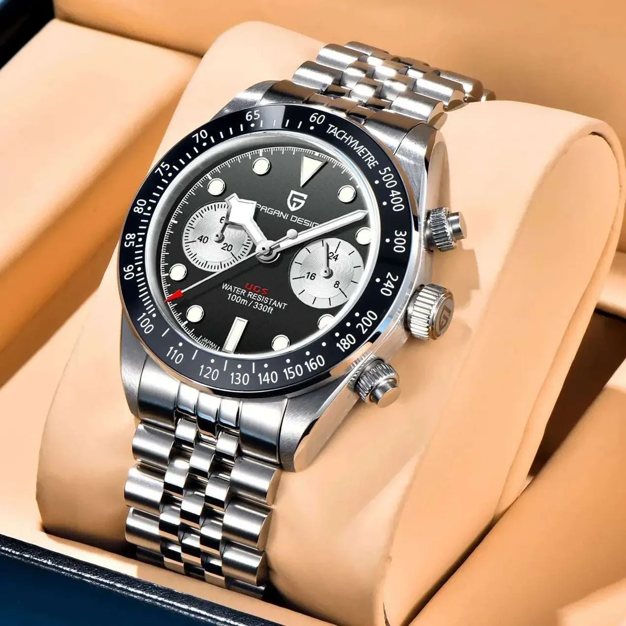 Pagani Design BB Panda Chronograph Watch Stainless Steel 100M - Image 3