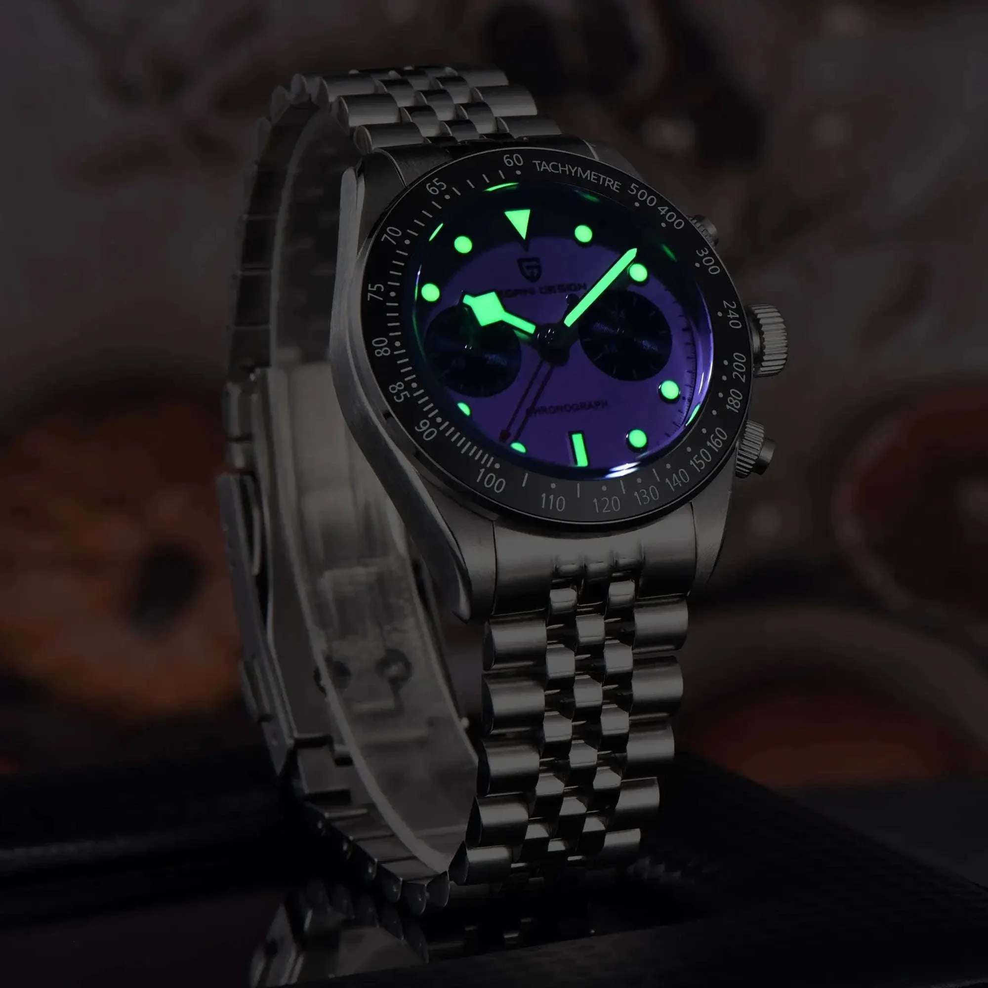 Pagani Design BB Panda Chronograph Watch Stainless Steel 100M - Image 4