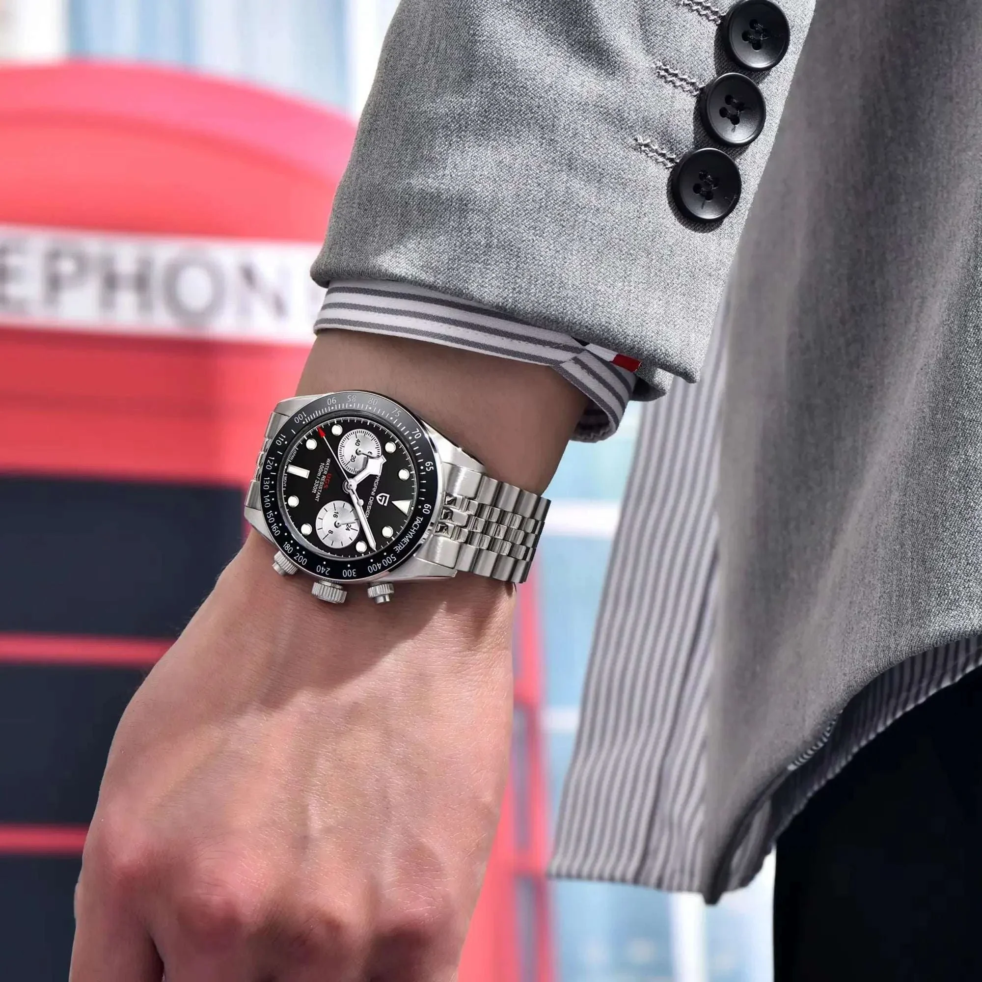 PAGANI DESIGN BB Panda Chronograph Men's Watch 100M Waterproof - Image 7