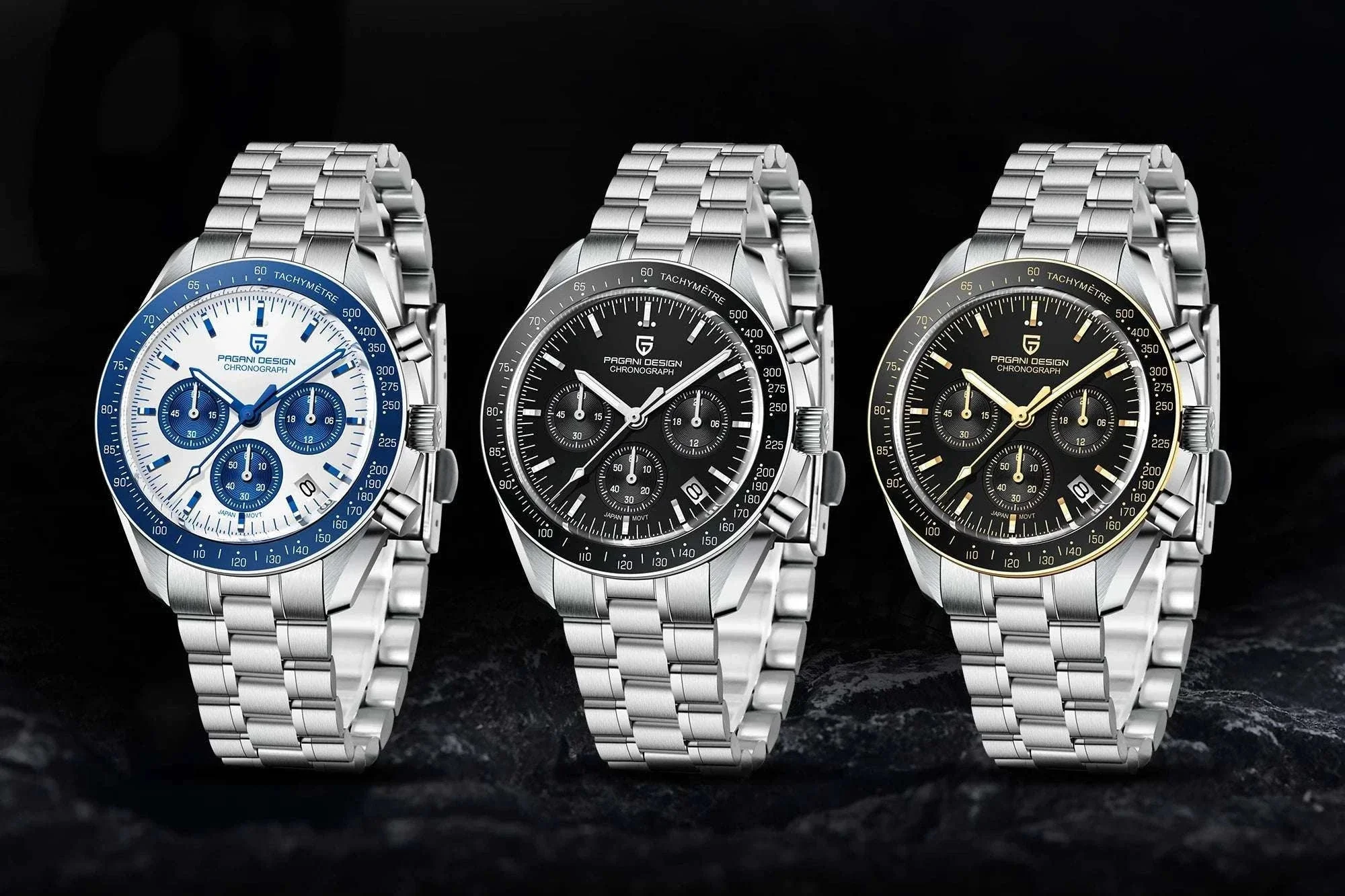 Pagani Design Moonwatch Chronograph Quartz Men's Steel Watch - Image 41
