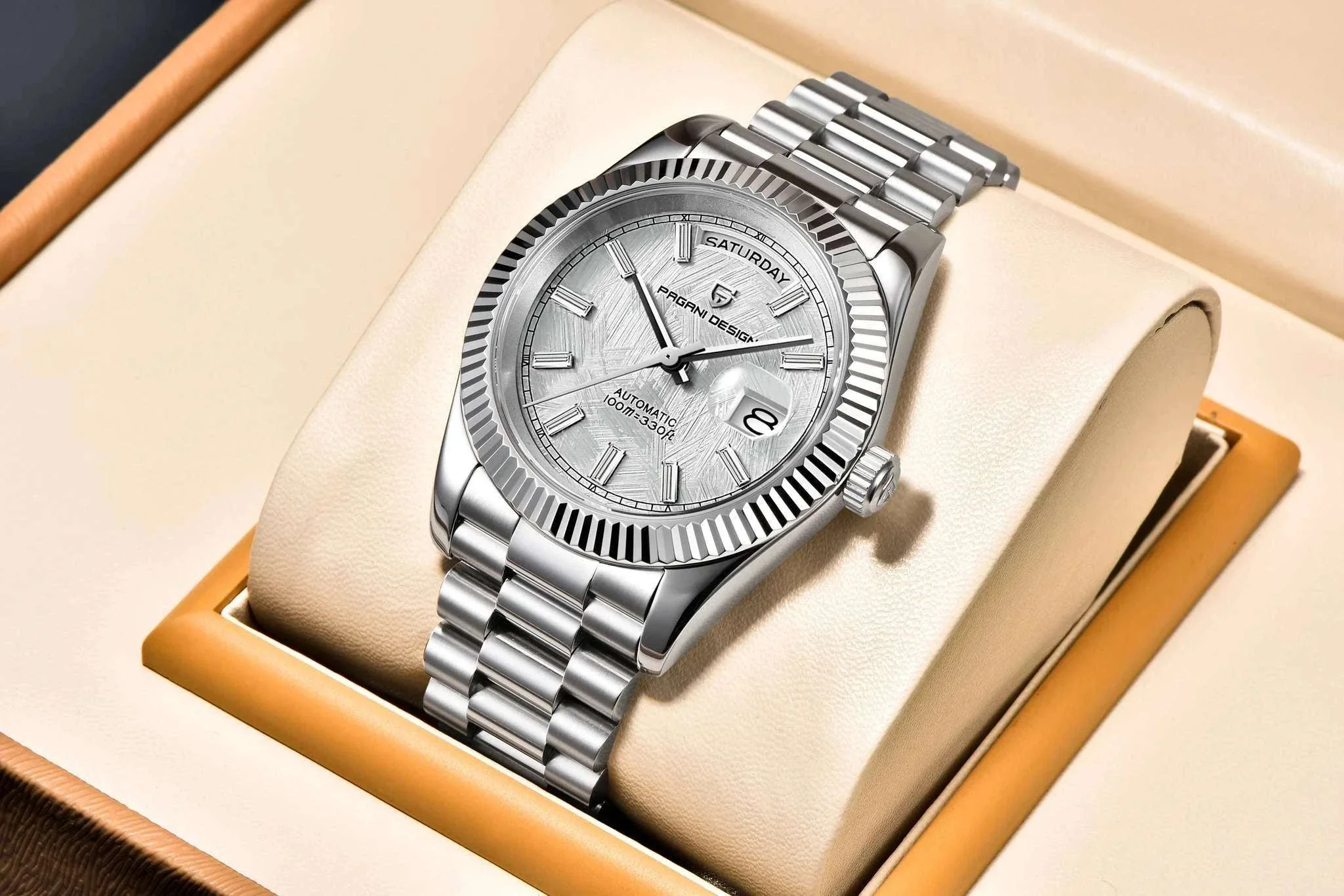 Rose Gold Automatic Mechanical Watch Men NH36A Sapphire 10Bar - Image 14