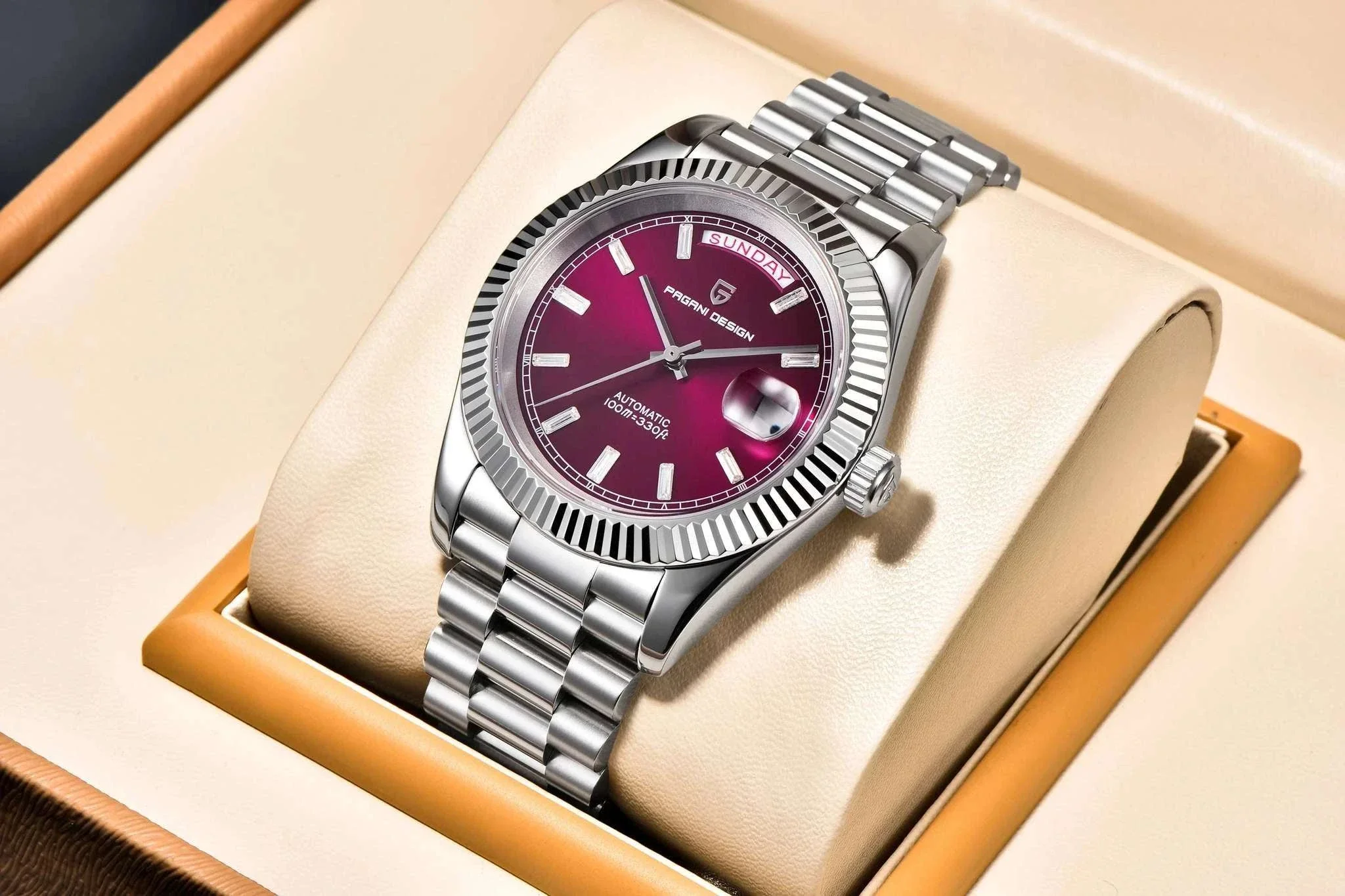 Rose Gold Automatic Mechanical Watch Men NH36A Sapphire 10Bar - Image 17