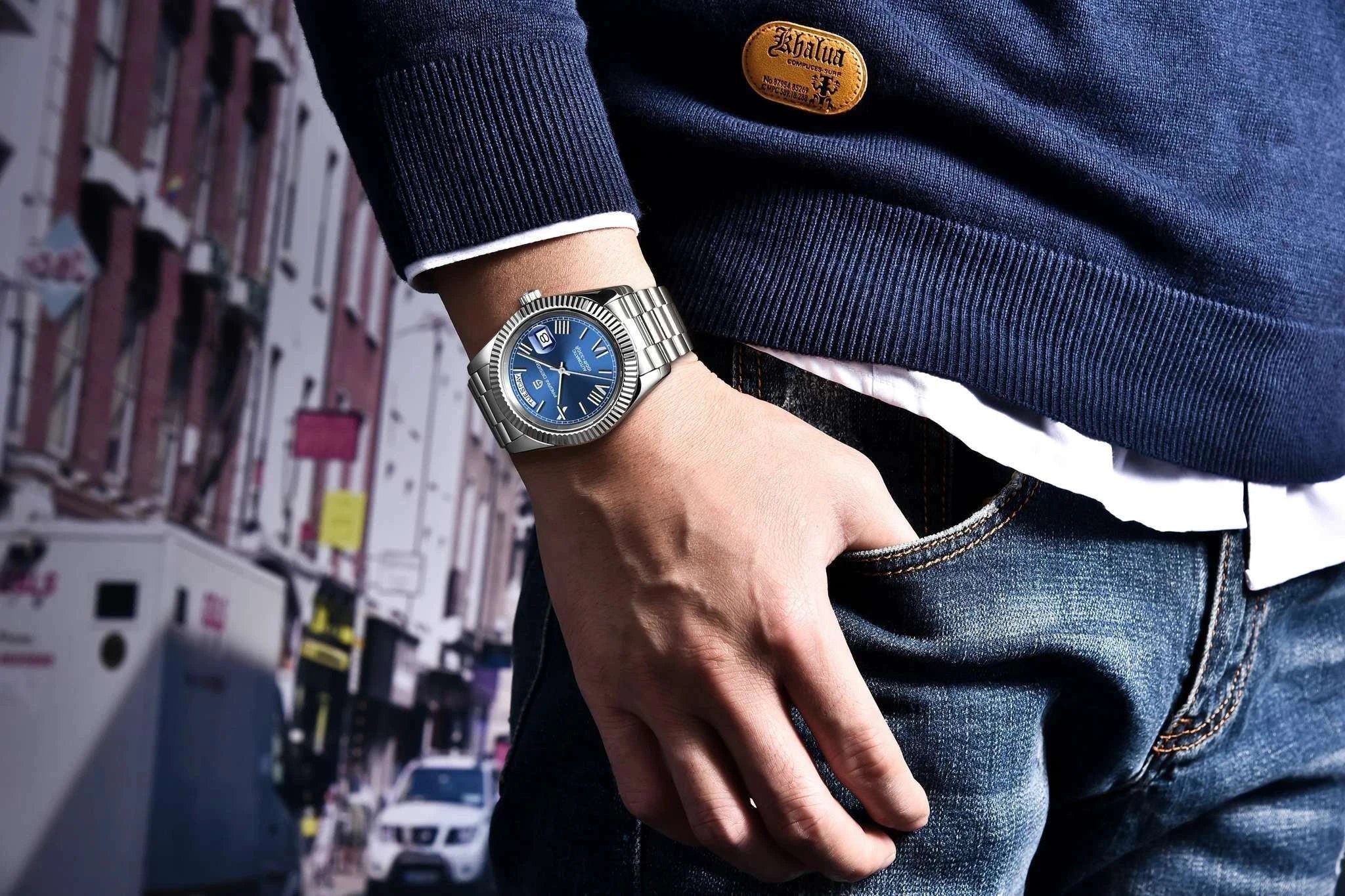 Rose Gold Automatic Mechanical Watch Men NH36A Sapphire 10Bar - Image 22