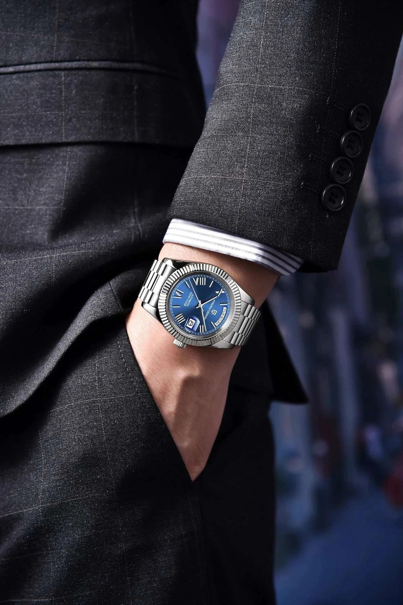 Rose Gold Automatic Mechanical Watch Men NH36A Sapphire 10Bar - Image 25