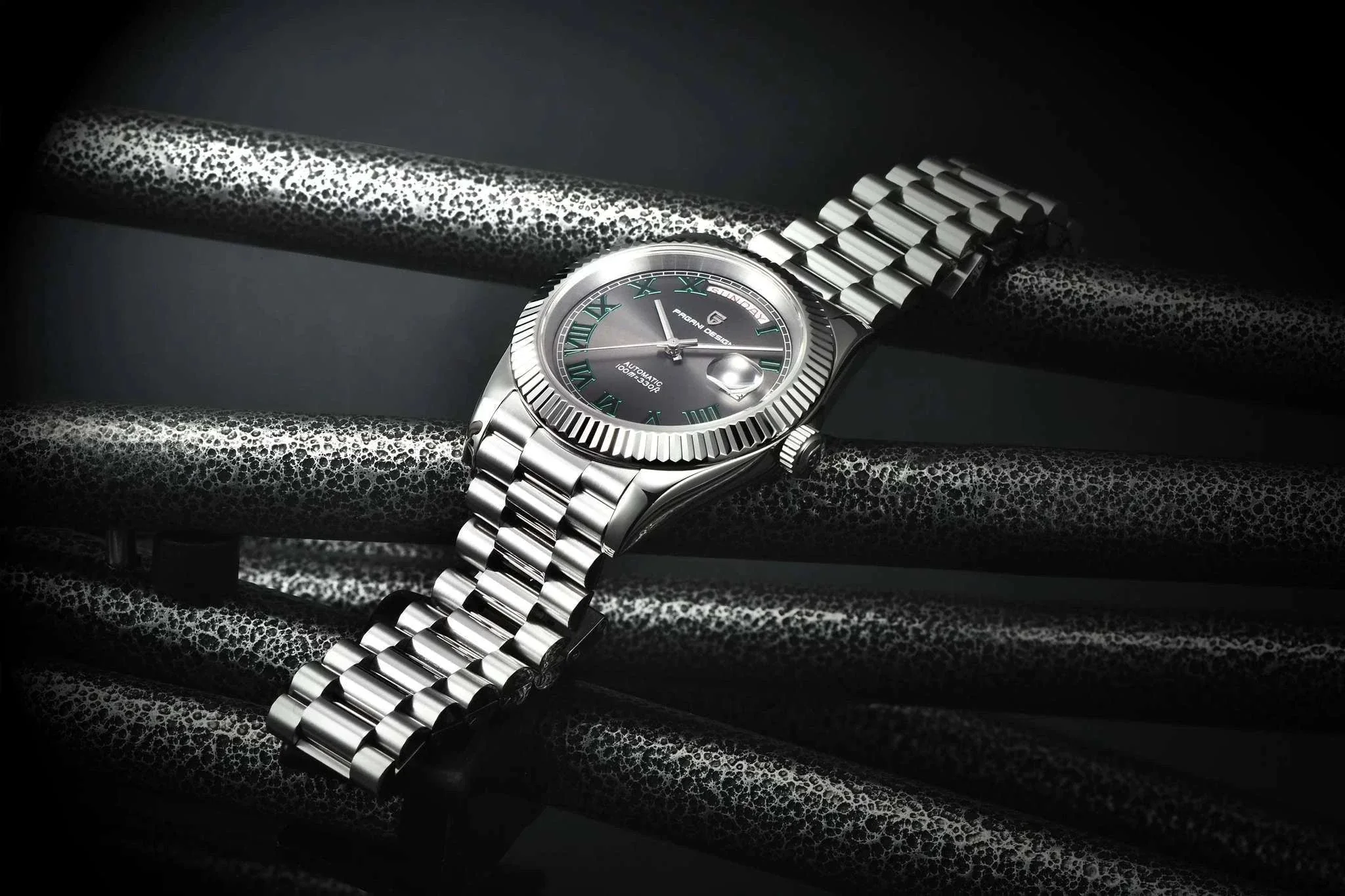 Rose Gold Automatic Mechanical Watch Men NH36A Sapphire 10Bar - Image 30