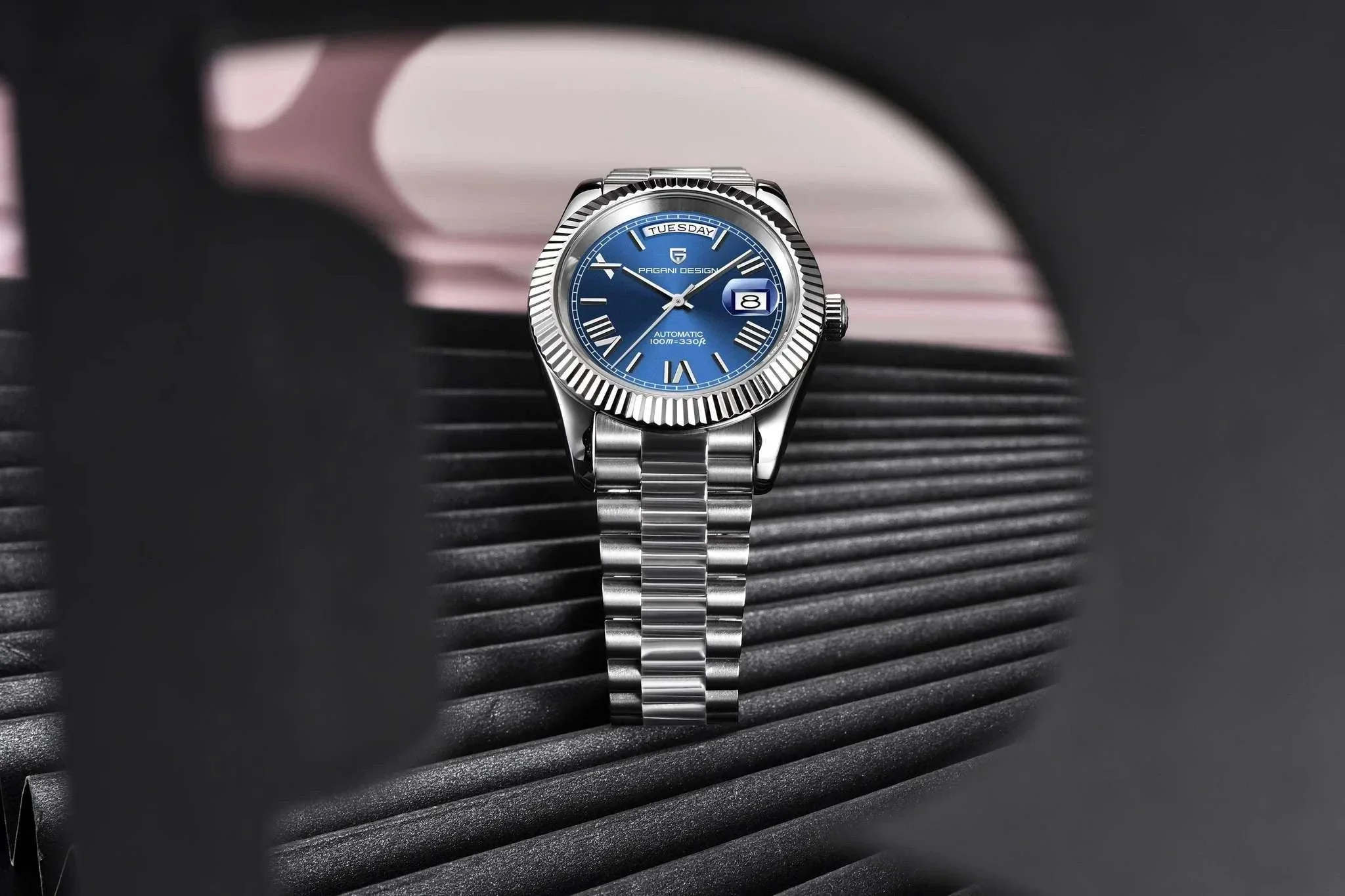 Rose Gold Automatic Mechanical Watch Men NH36A Sapphire 10Bar - Image 36