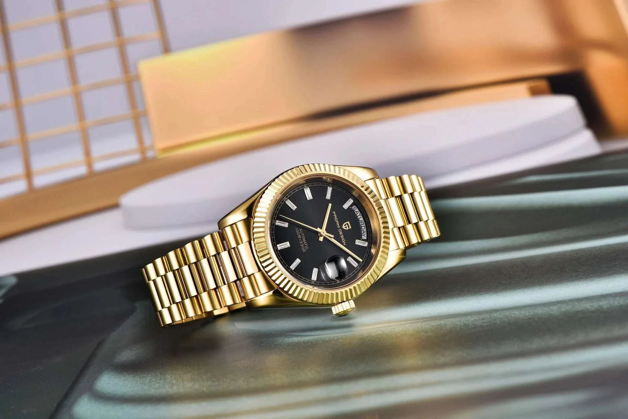 Rose Gold Automatic Mechanical Watch Men NH36A Sapphire 10Bar - Image 47
