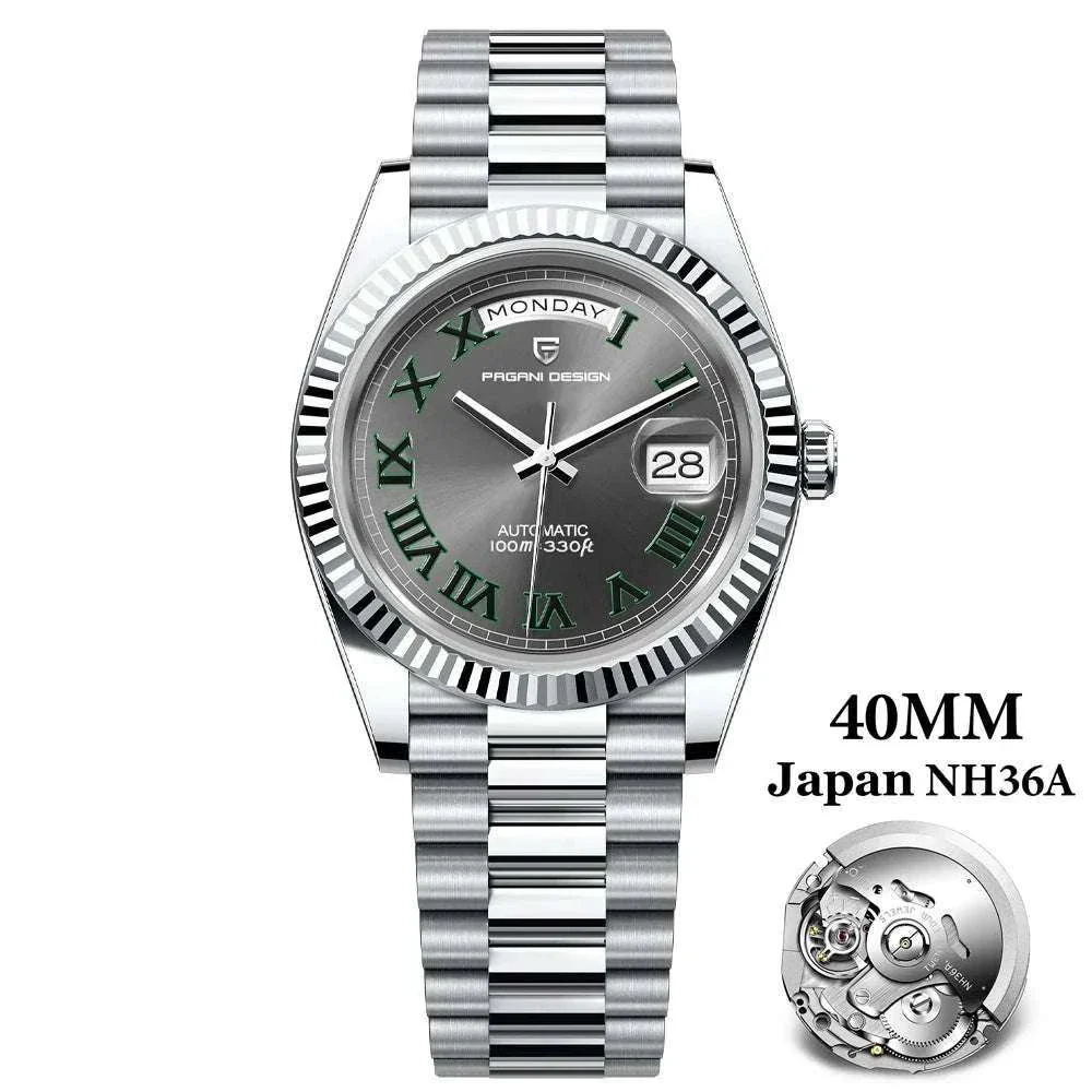 Rose Gold Automatic Mechanical Watch Men NH36A Sapphire 10Bar - Image 57