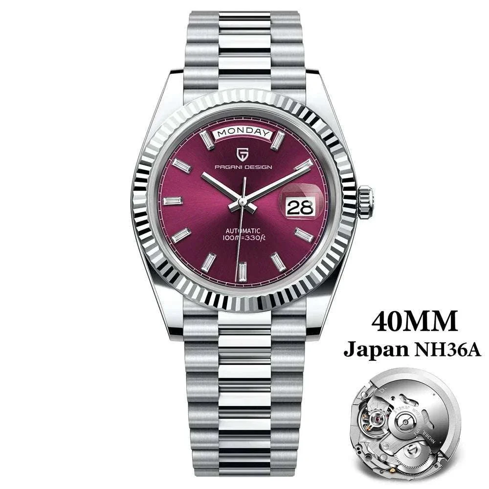 Rose Gold Automatic Mechanical Watch Men NH36A Sapphire 10Bar - Image 58